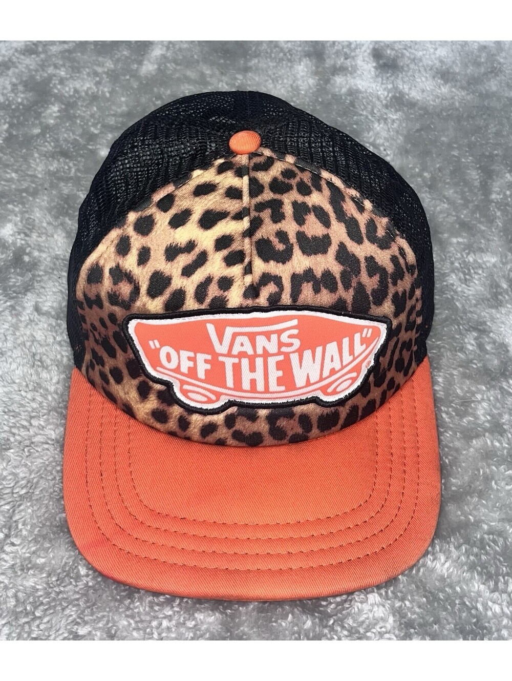 Vans Off The Wall Trucker Hat Cap Leopard Mesh Snapback Surf Skate Womens OSFA